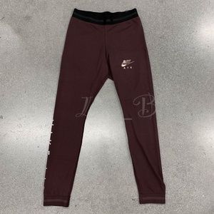 NWT Nike Air CD8848-652 Women's NSW Tight Fit Training Leggings Burgundy Size M